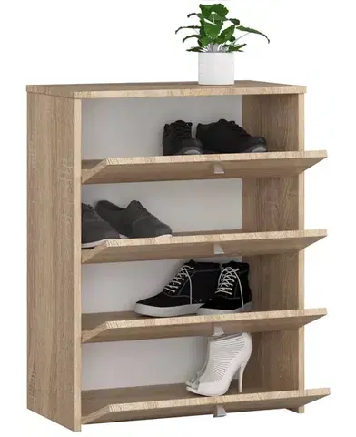 Ak furniture Botník Marienne 60 cm - 4 dvířka dub sonoma