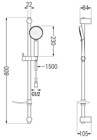 MEXEN/S DF75 posuvný sprchový set, černá 785754582-70