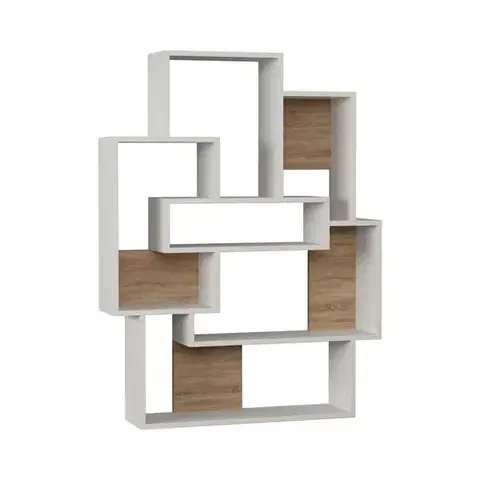 Knihovna Barce - White, Oak
