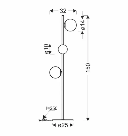 Stojací lampa Kama 3x28W G9 černá a zlatá, grafitové a jantarové stínidlo, elegantní stojací lampa, moderní design do obývacího pokoje