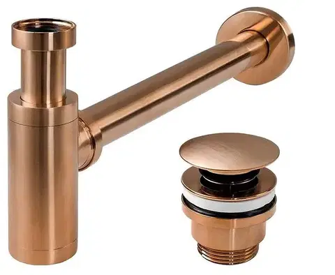 REA Umyvadlový sifon s univerzální výpustí click-clack COPPER MAT REA-A5699