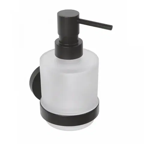 SAPHO X-ROUND BLACK dávkovač mýdla 200ml, mléčné sklo, černá mat XR103B
