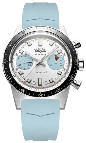 Vulcain Skindiver Chronograph Ice Blue - Rubber