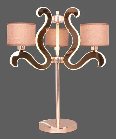 Stolní lampa s 3 LED světelnými rameny, měděná, Ambrosia