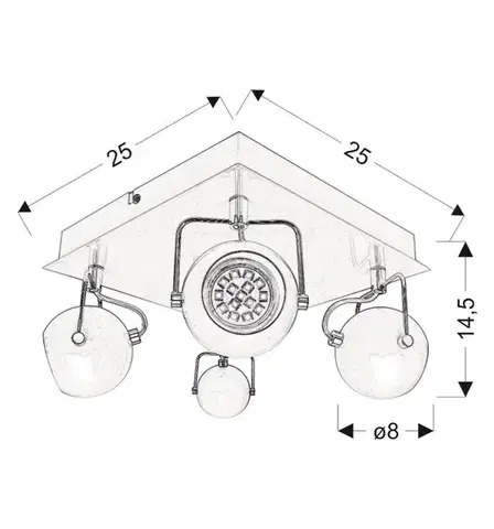 Lampa 98-25036 Tony 4X3W Led Gu10 černá
