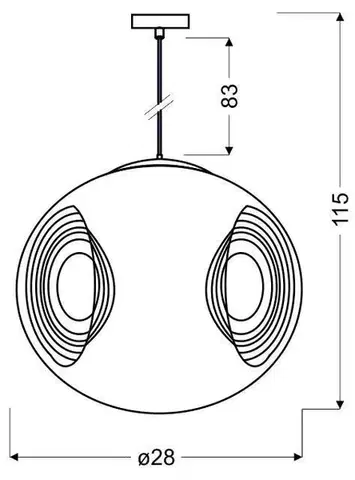 Závěsná stropní lampa 1X60W E27 patinovaná CLUB