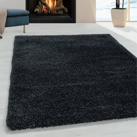 Ayyildiz, Kusový koberec Fluffy Shaggy 3500 anthrazit, 120x170, šedá, ložnice