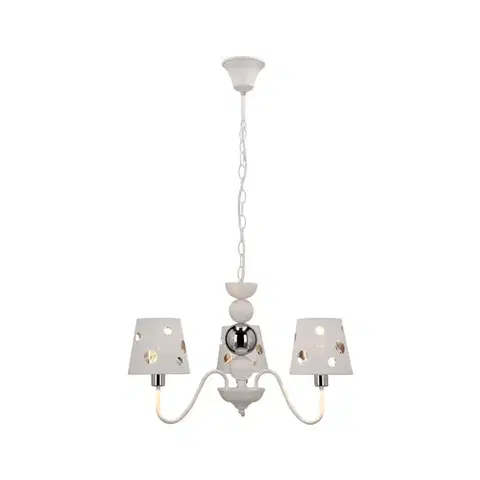 Bílý lustrový závěsný lampa 3xE14 Batley Ledea