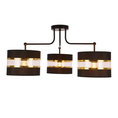 Závěsná lampa Andy černá, e27, stínidlo černé+zlaté