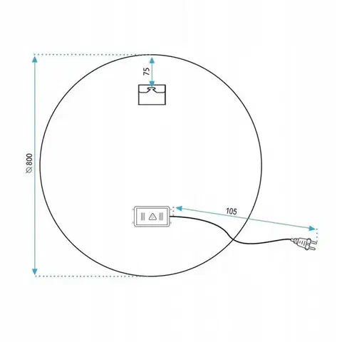 REA Zrcadlo LED 80cm BAS P11242 HOM-09520