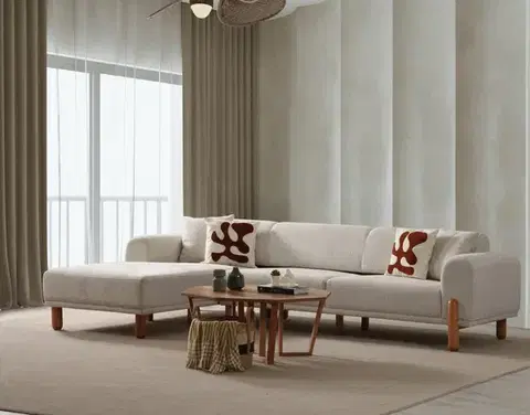 Rohová rozkládací pohovka Lyke Left - Cream