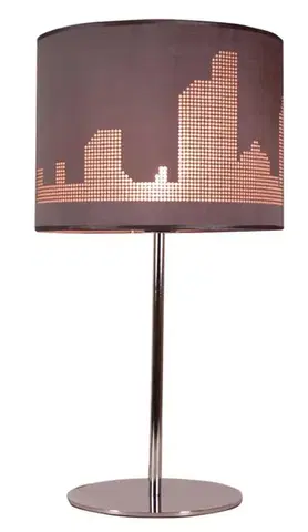 Šedá/chromová stolní lampa Manhattan