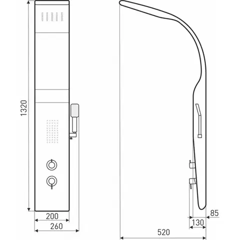 KERRA Sprchový panel s hydromasáží Enzo 132x20 cm 5907548107527