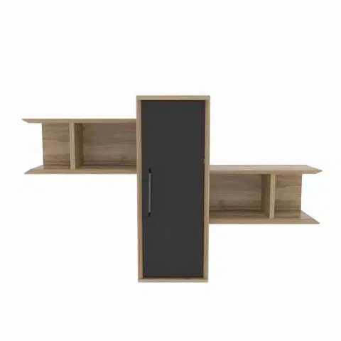 Nástěnná police Olida - Walnut, Black