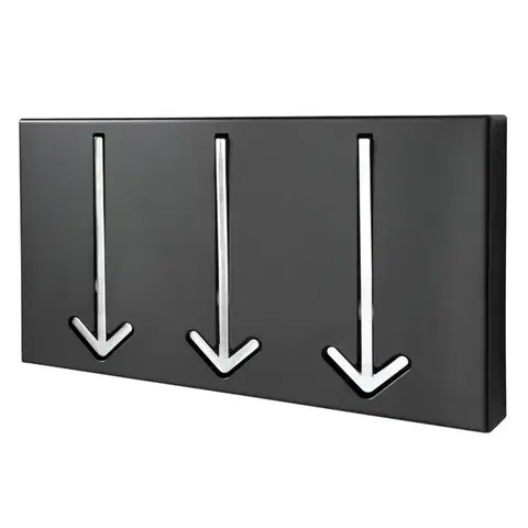 Estila Designový obdélníkový kovový moderní černý závěsný nástěnný věšák Arrow v podobě stříbrných šipek 30 cm