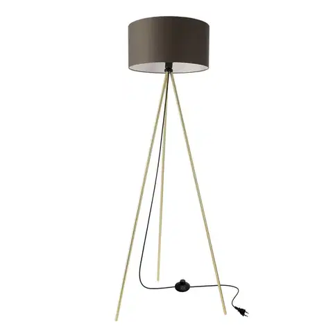 Stojací lampa VANTI 1x40W E27 zlatá konstrukce grafitové stínidlo moderní do obývacího pokoje ložnice kancelář elegantní vysoká stojací lampa