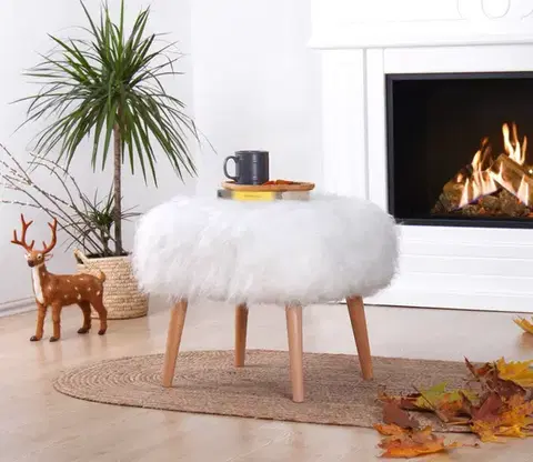 Hanah Home Taburet DEER bílý