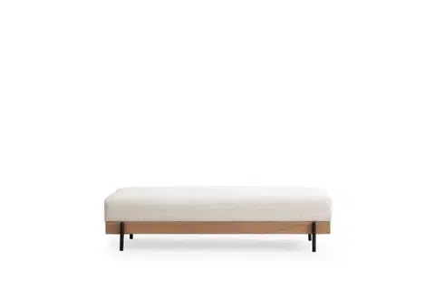Puf Eti Oak Pouffe - White