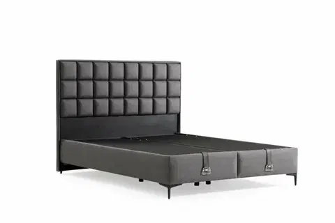 Rám dvoulůžkové postele s čelem Abella 150 x 200 - Grey
