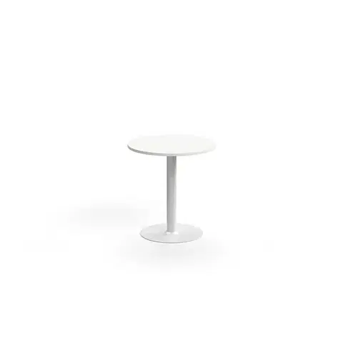 Stůl ALVA, Ø700x720 mm, upevnitelný, vysokotlaký laminát, bílá