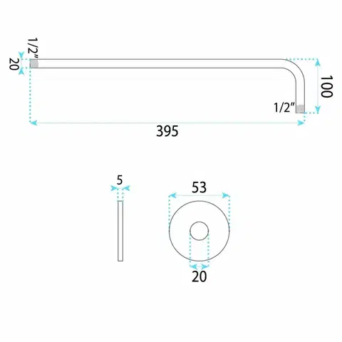 REA Kulaté sprchové rameno JS-9021 40cm Brush copper REA-P6851