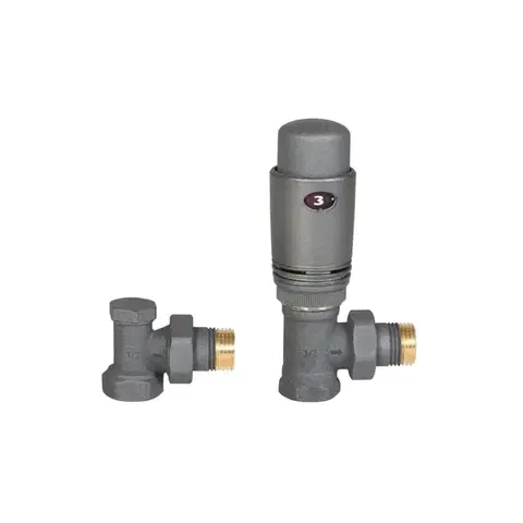 INVENA Termostatická sada ventilů, rohová, grafit: hlavice, termostatický ventil, zpětný ventil CD-80-K15-S