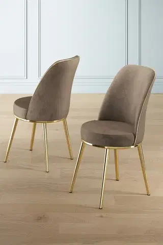 Sada židlí (4 kusy) Pefa - Cappuccino, Gold