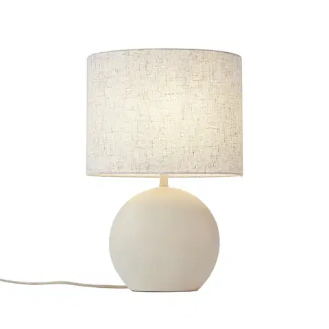 Japandi stolní lampa béžová s lněným stínidlem - Timo
