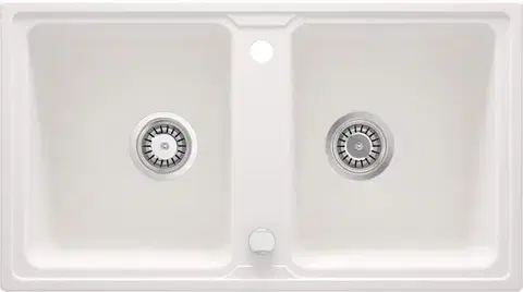 DEANTE Zorba alabaster Granitový dřez, 2 bowl ZQZ_A203