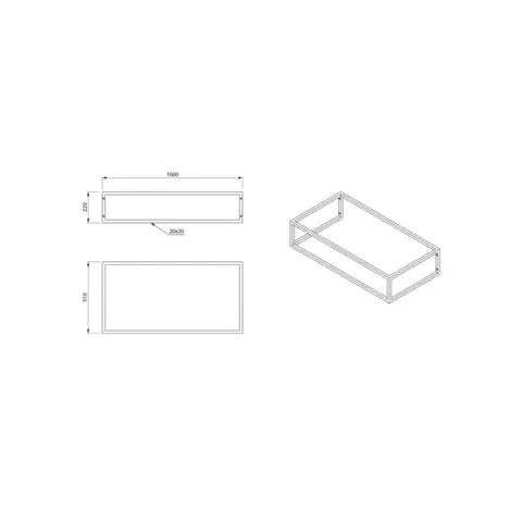 SAPHO SKA konzole pod umyvadlo/desku 100x22x51cm, černá mat SKA810
