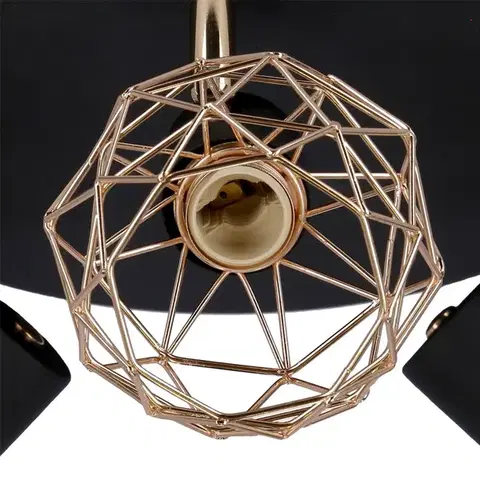 Stropní lampa plafond černé stínidlo zlaté Acrobat