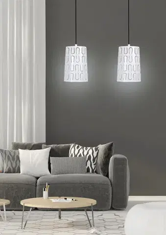 Závěsná lampa 2xE27 48cm bílá VISTA