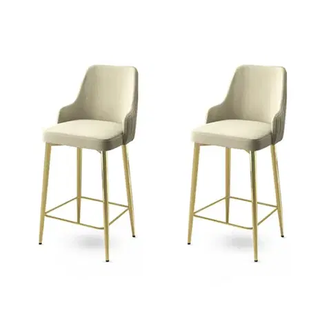 Bar Stool Set (2 Pieces) Enox - Cream, Gold
