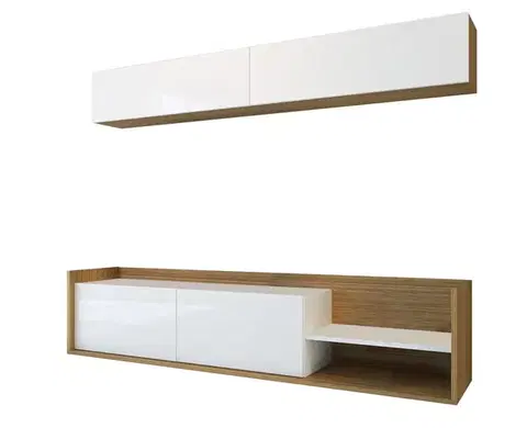 TV stěna / Sestava pod TV Kale - Teak, White