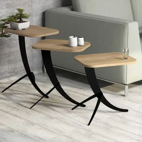 Sada odkládacích stolků (3 kusy) Pion - Oak