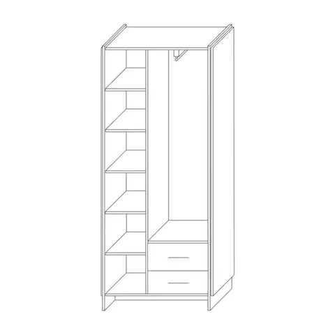 Šatní skříň AMONI 2D2S/45 Tempo Kondela
