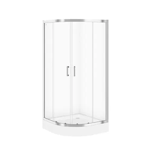CERSANIT Sprchový kout BASIC čtvrtkruh 90x185, posuv, čiré sklo S158-005
