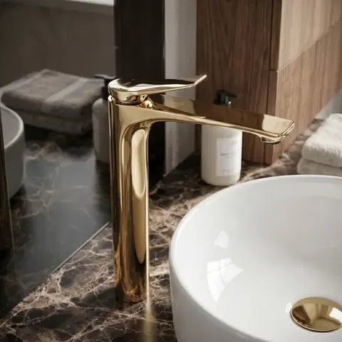 REA Umyvadlová baterie PREMIUM Vision Gold vysoká REA-B8944