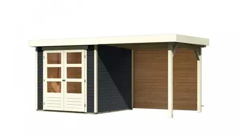 Dřevěný zahradní domek ASKOLA 2 s přístavkem 240 Lanitplast