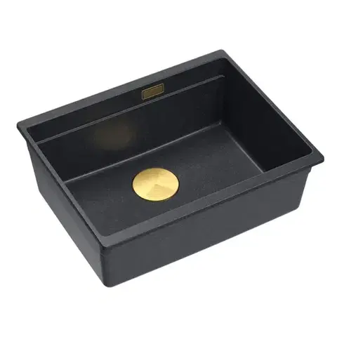 Quadron Granitový dřez Logan 100 Black Metallic Měď HQJ6045U8_PVDC1_U