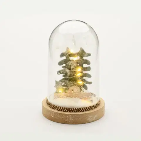 ACA Lighting plastová sněžná koule s autem, 8 MINI LED na baterie 2xAAA, teplá bílá, IP20, pr.12x18cm XPCARWW3A