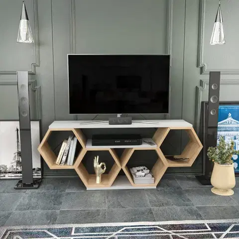 TV stolek Bal - White, Sonomo
