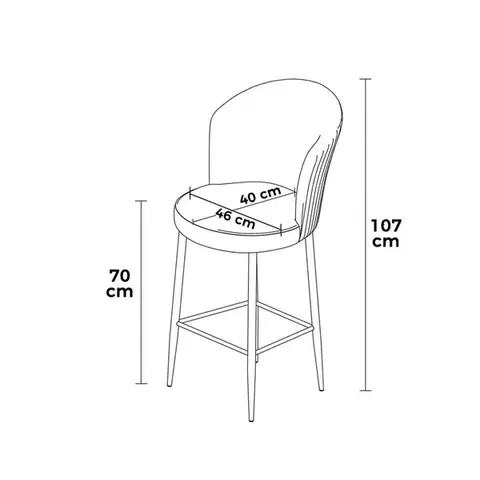 Bar Stool Set (4 Pieces) Uras - Black