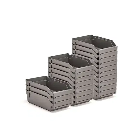 Regálový box REACH, 300x180x95 mm, bal. 20 ks, šedá