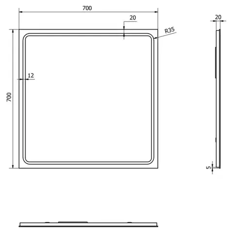 SAPHO GEMINI zrcadlo s LED osvětlením 70x70cm GM070