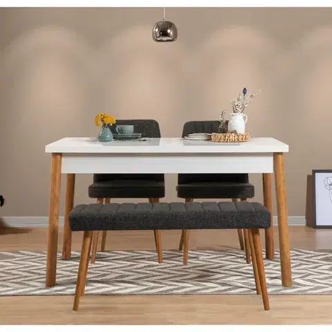 Set stolu a židlí (4 kusy) Costa Atlantic White-Anthracite