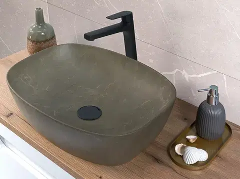 ArtCom Keramické umyvadlo ANNA MY1 | šedozelená 50 cm
