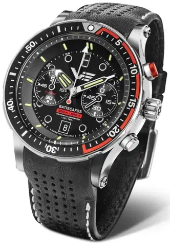Vostok Europe Batiscafos Grand Chrono 6S21-511A771 - Černý silikonový řemínek