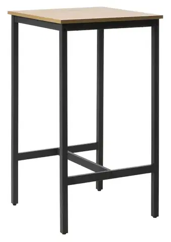 Estila Barový stůl Holstebro, dub/černý kov, 60 cm