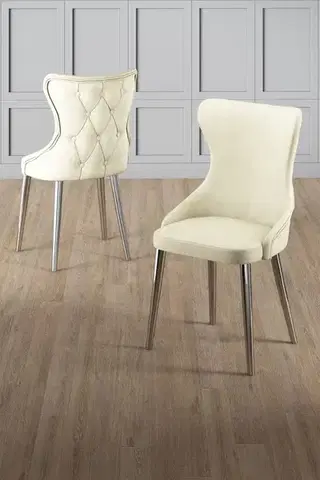 Sada židlí (4 kusy) Alpa - Cream, Chrome
